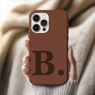Custom Brown Monogram iPhone Case Gift for Her