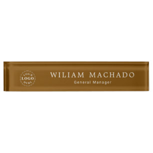 Custom Brown Name Plate for Professionals