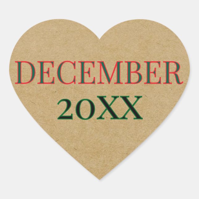 CUSTOM BROWN PAPER HEART STICKER (Front)