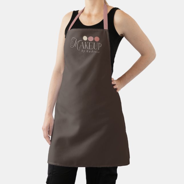 Custom Brown Pink Elegant Modern Makeup Artist  Apron (Insitu)