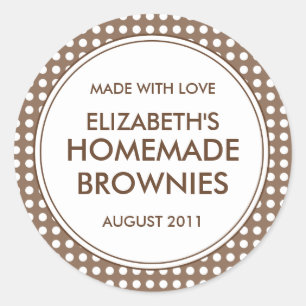 Custom Brown Polka Dot Canning Stickers / Labels