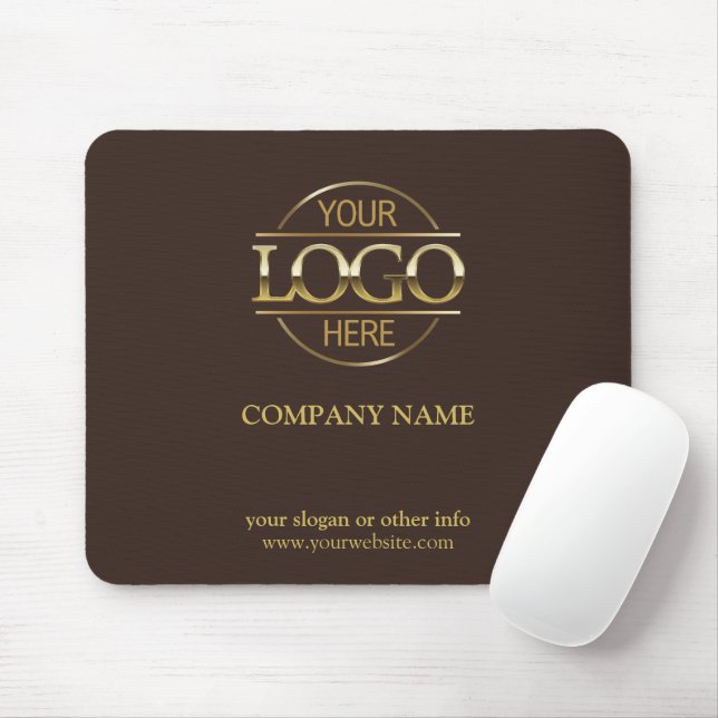 Custom Brown Promotional Company Business Logo Mouse Pad (With Mouse)