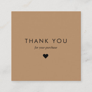 Custom Brown Typography Business QR Code Thank You Discount Card