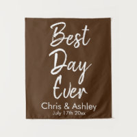 Custom Brown Wedding Best Day Ever Photo Booth
