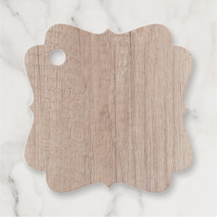 Custom Brown Wood Board Look Template Favour Tags
