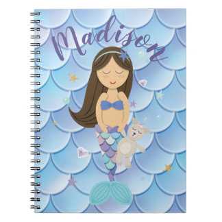 Custom Brunette Little Mermaid Notebook