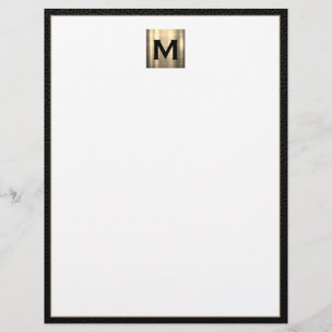 Custom Brushed Metal Monogram Initial Letterhead