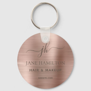 Custom Brushed Metal Promotional Business Name Key Ring