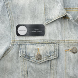 Custom Brushed Silver Metallic Personalised Name Tag