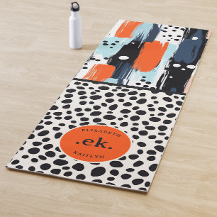 Custom Brushstroke Dalmatian Dog Abstract Pattern Yoga Mat