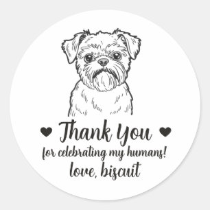 Custom Brussels Griffon Dog Wedding Favour Sticker