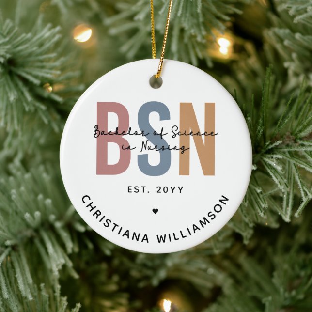 Custom BSN Bachelor of Science in Nursing Ceramic Tree Decoration (Tree)