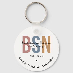 Custom BSN Bachelor of Science in Nursing Key Ring