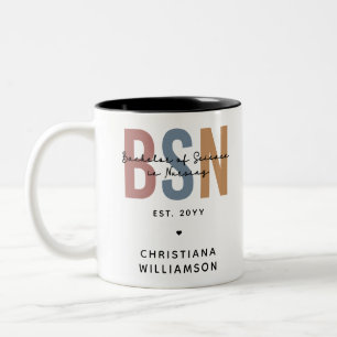 Custom BSN Bachelor of Science in Nursing Two-Tone Coffee Mug
