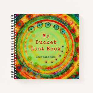 Custom  Bucket List Inspirational Colourful Fun Notebook