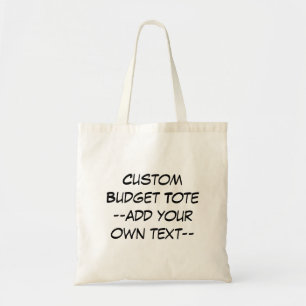 Custom budget tote - add your own text, diy