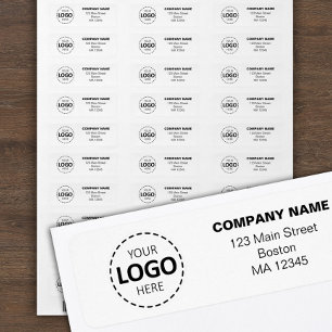 Custom Buisness Logo & Return Address White