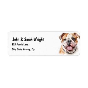 Custom Bulldog Dog Address Label
