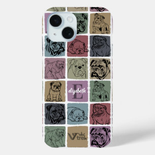 Custom Bulldog Floral Art Boho Pet Lover Gift iPhone 15 Case
