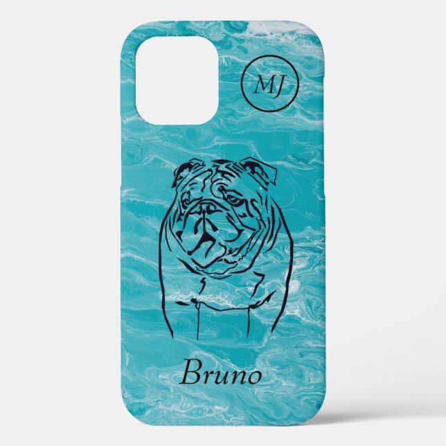 Custom Bulldogs Lover's Apple iPhone 12 Case (Back)