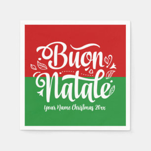 Custom Buon Natale Italian Merry Christmas Napkin