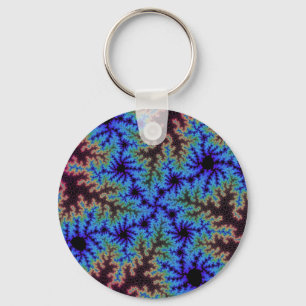 Custom Burgundy Blue Speckle Keychain