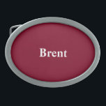 Custom Burgundy Gift Monochromatic Oval Belt Buckle<br><div class="desc">Personalised Belt Buckle Solid Colour Option -  Sleek and individualised Designer Solid Colour Design - Burgundy Gift Monochromatic Colour Coordinating personalised Oval Shaped Custom Colour Belt Buckles will be used for gifting or making making a stylish addition to your wardrobe.</div>
