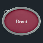 Custom Burgundy Gift Monochromatic Oval Belt Buckle<br><div class="desc">Personalised Belt Buckle Solid Colour Option -  Sleek and individualised Designer Solid Colour Design - Burgundy Gift Monochromatic Colour Coordinating personalised Oval Shaped Custom Colour Belt Buckles will be used for gifting or making making a stylish addition to your wardrobe.</div>