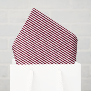 Custom Burgundy Red Elegant Classic Stripe Tissue Paper