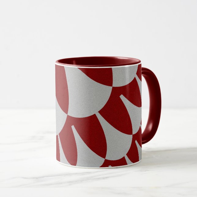 Custom Burgundy Silver Scales Coffee Mug (Front Right)