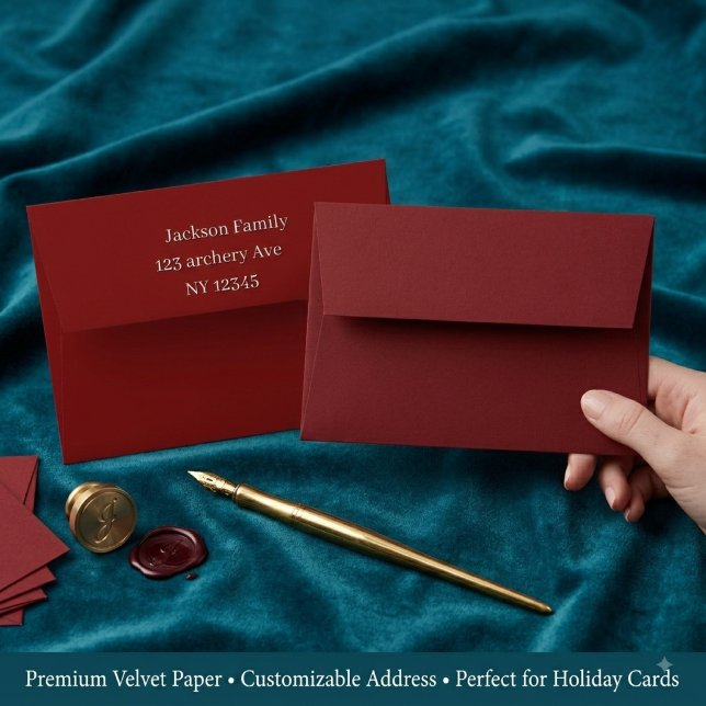 Custom Burgundy  with Return Address Print  Envelope (Creator Uploaded)