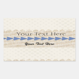 Custom Burlap Fabric Textured Arrow Label