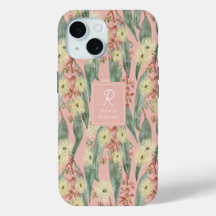 Custom Bush Gum Floral Blooms - Vintage Blush Pink iPhone 15 Case