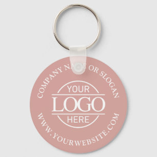 Custom Busines Logo Promotional Dusty Rose Key Ring