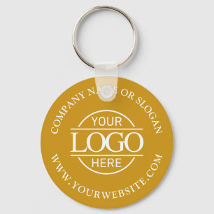 Custom Busines Logo Promotional Mustard Yellow Key Ring