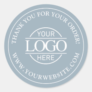 Custom Busines Logo Promotional Scandinavian Blue Classic Round Sticker