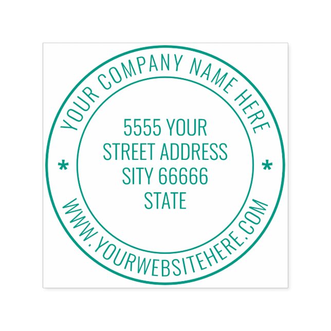 Custom Business Address Professional Round Stamp (Design)