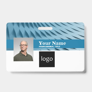 Custom Business Badge Name, Photo, Logo, Barcode ID Badge