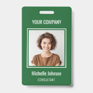 Custom Business Basic Simple Employee Name Photo ID Badge