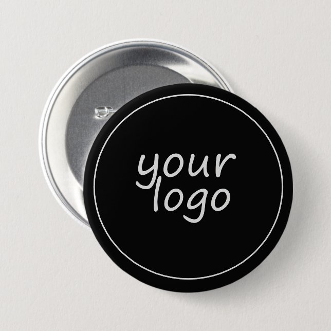 Custom Business | Black Colour 7.5 Cm Round Badge (Front & Back)