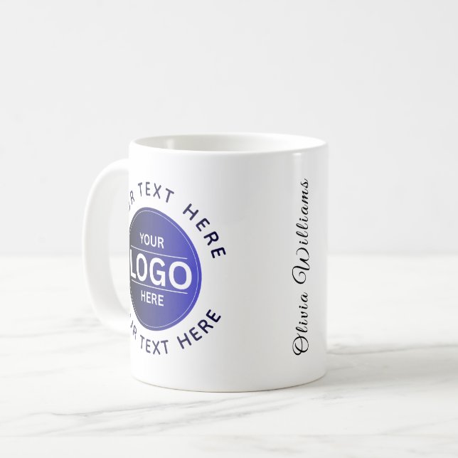 Custom Business Brand Logo Coffee Mug (Front Left)