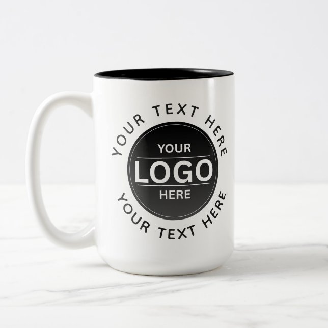 Custom Business Brand Logo Two-Tone Coffee Mug (Left)