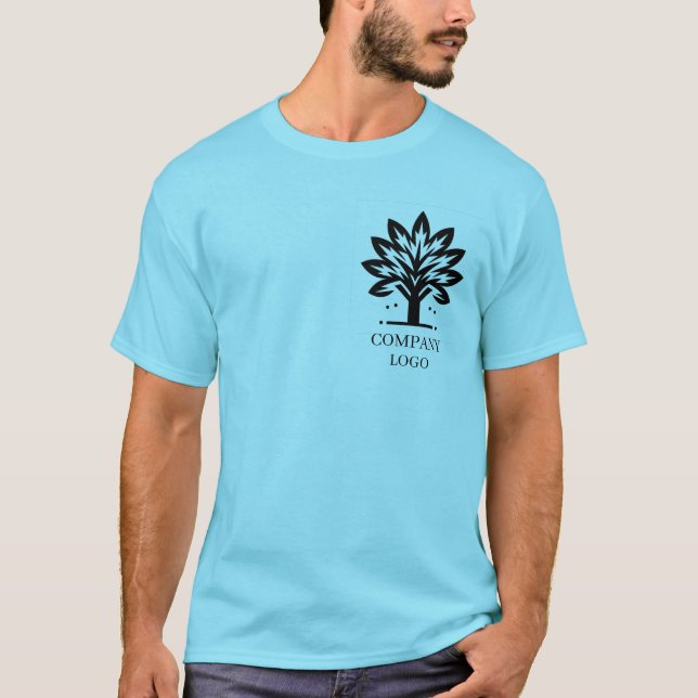 Custom Business Branded Logo QR Scan Code Text T-Shirt (Front)