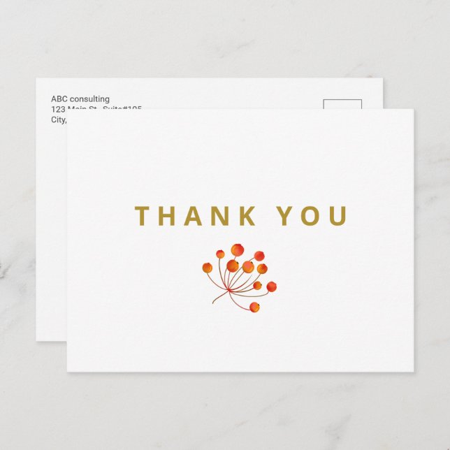 Custom Business Branded Logo Thank You Postcard (Front/Back)