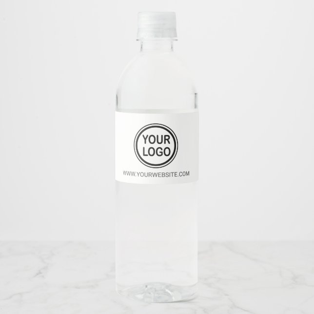 Custom Business Branding Logo Template Water Bottl Bottle Label (Front)
