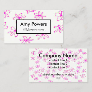 custom business card double sided cute flower art