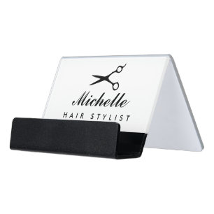 Custom business card holder for hair salon