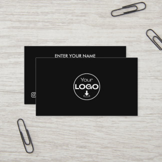 Custom Business Card | Logo Icons Modern Black