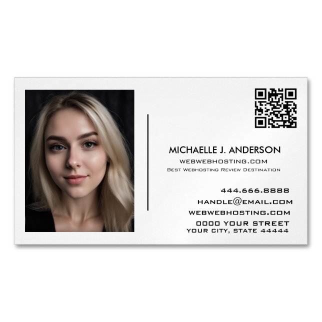 Custom Business Card Magnet - Personalised Photo (Front)