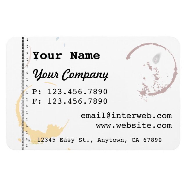 Custom Business Card Style Coffee Stain Magnets (Horizontal)